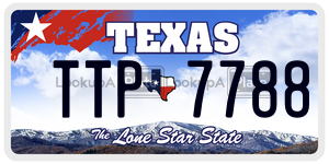 TTP7788 license plate in Texas
