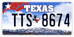 TTS8674 license plate in Texas