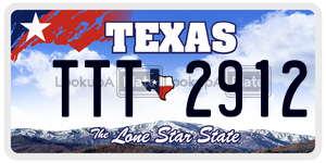 TTT2912 license plate in Texas