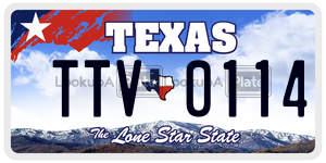 TTV0114 license plate in Texas