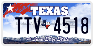 TTV4518 license plate in Texas
