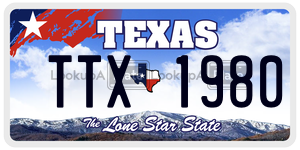 TTX1980  license plate in TX