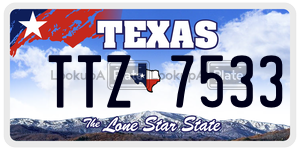 TTZ7533 license plate in Texas