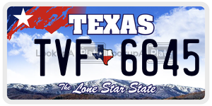 TVF6645  license plate in TX