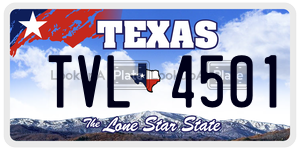 TVL4501 license plate in Texas