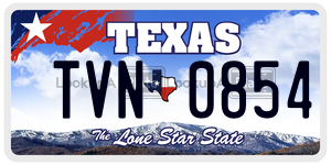 TVN0854  license plate in TX