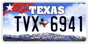 TVX6941 license plate in Texas