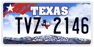 TVZ2146  license plate in TX