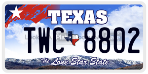 TWC8802 license plate in Texas