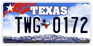 TWG0172 license plate in Texas