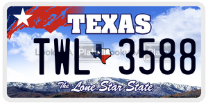 TWL3588  license plate in TX