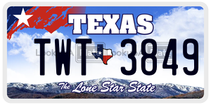 TWT3849  license plate in TX