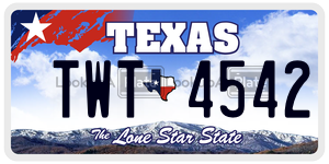 TWT4542 license plate in Texas