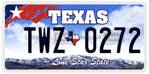 TWZ0272  license plate in TX
