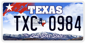 TXC0984  license plate in TX