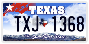 TXJ1368 license plate in Texas