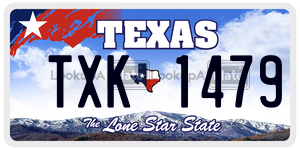 TXK1479 license plate in Texas