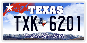 TXK6201 license plate in Texas
