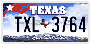 TXL3764 license plate in Texas