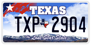 TXP2904  license plate in TX