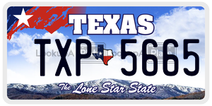 TXP5665 license plate in Texas