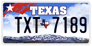 TXT7189 license plate in Texas