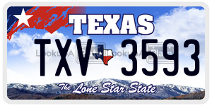 TXV3593 license plate in Texas