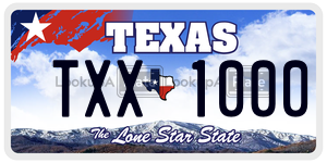 TXX1000 license plate in Texas