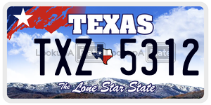 TXZ5312 license plate in Texas