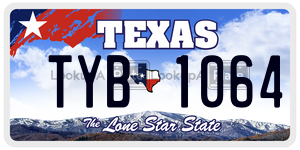 TYB1064  license plate in TX