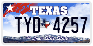 TYD4257 license plate in Texas