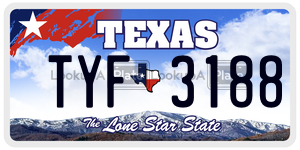 TYF3188 license plate in Texas