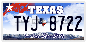 TYJ8722 license plate in Texas