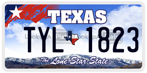 TYL1823 license plate in Texas