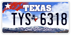 TYS6318 license plate in Texas