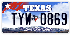 TYW0869 license plate in Texas