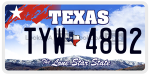 TYW4802 license plate in Texas