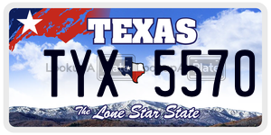 TYX5570 license plate in Texas