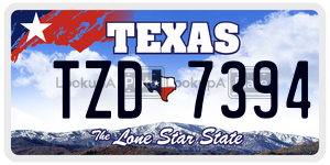 TZD7394 license plate in Texas