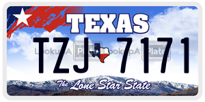 TZJ7171 license plate in Texas