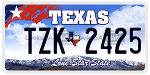TZK2425 license plate in Texas