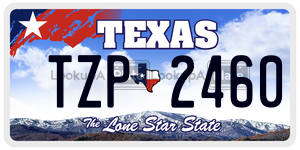 TZP2460  license plate in TX