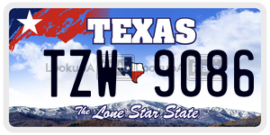 TZW9086 license plate in Texas
