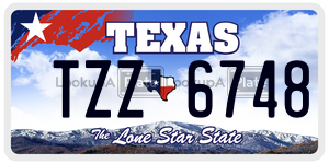TZZ6748  license plate in TX