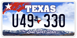 U49330 license plate in Texas