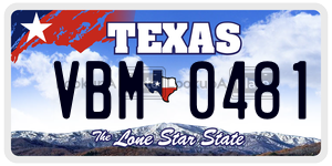 VBM0481 license plate in Texas