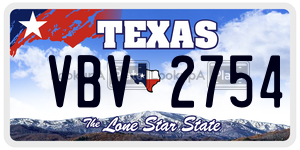 VBV2754 license plate in Texas
