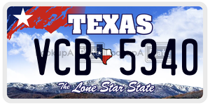 VCB5340  license plate in TX