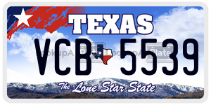 VCB5539 license plate in Texas