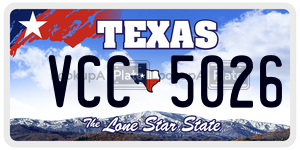 VCC5026 license plate in Texas